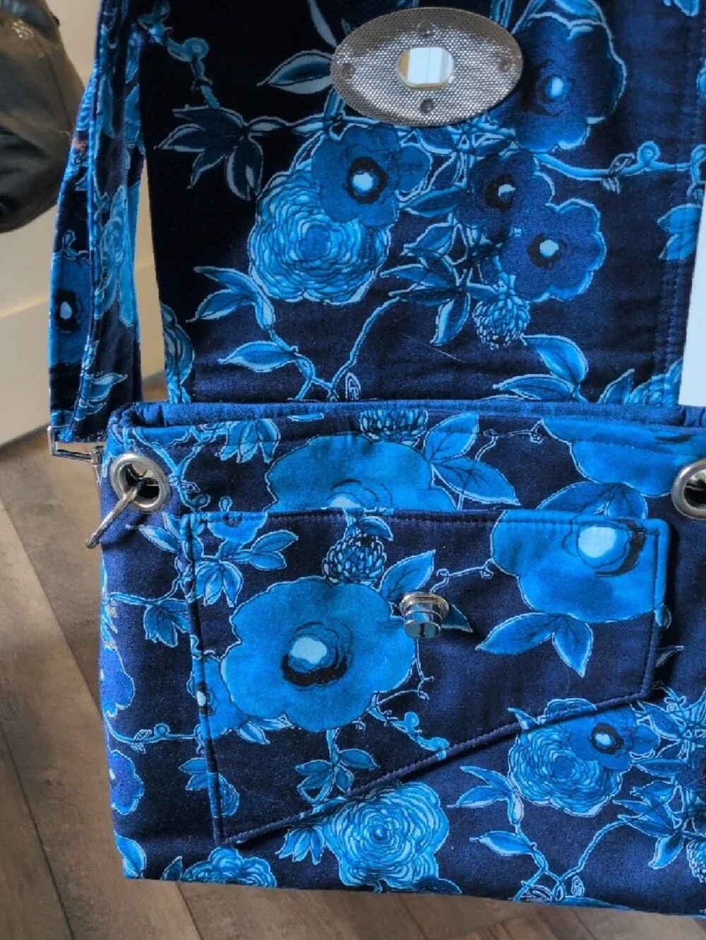 Vera Bradley Bright Blue Floral Crossbody Shoulder Bag